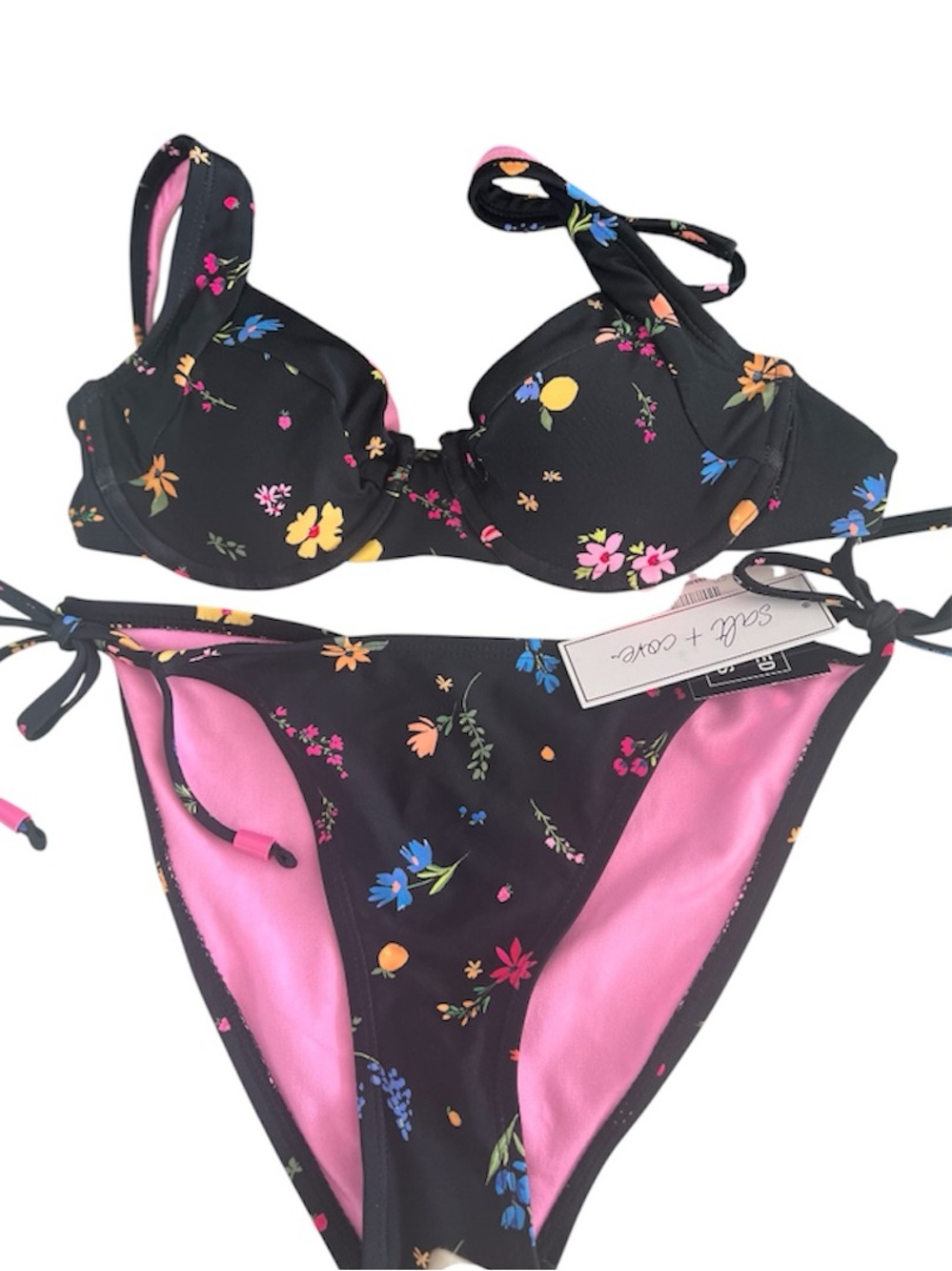 Salt + Cove Juniors' Floral Print Bikini Set Size Medium